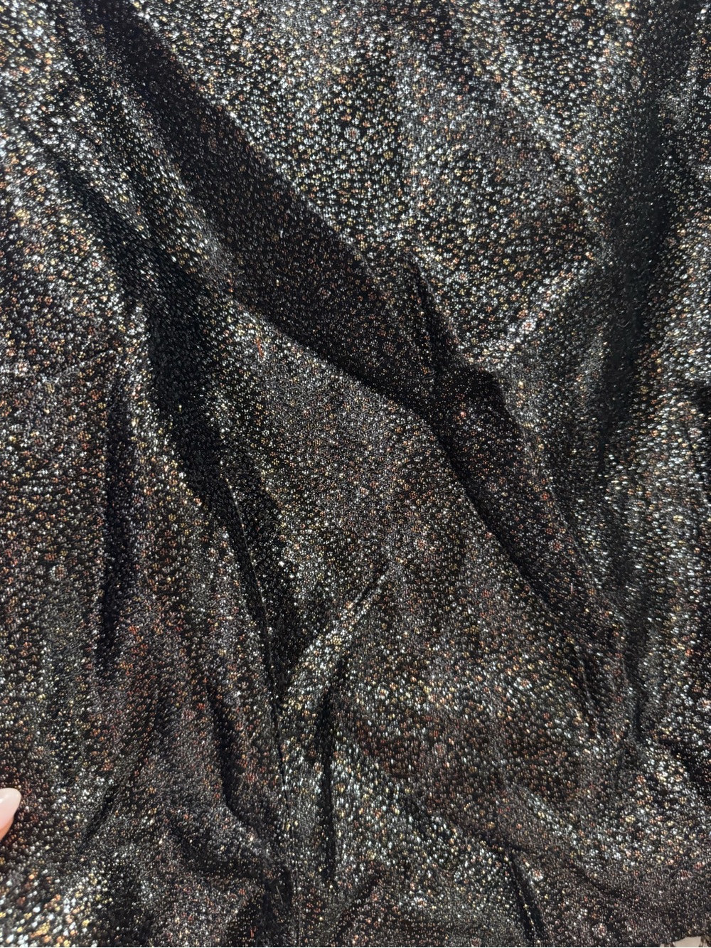 Vintage 70s disco Metallic Black Sleeveless Beaded Hem Top, fits small to med - Picture 3 of 3